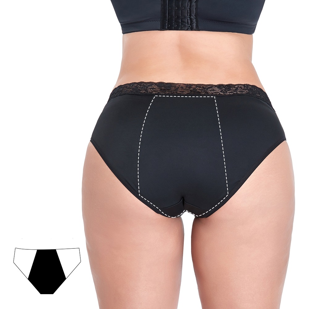 Dames 3-pack Nylon Menstruatie Ondergoed Hipster Mid Rise - Afbeelding 2